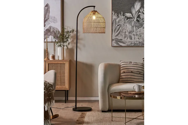 Lakskol Golvlampa 165 cm - Svart/Natur - Products - Belysning - Lampor & belysning inomhus - Golvlampa