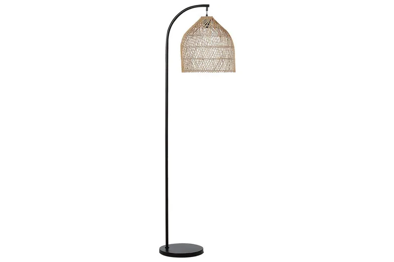 Lakskol Golvlampa 165 cm, Svart/Natur