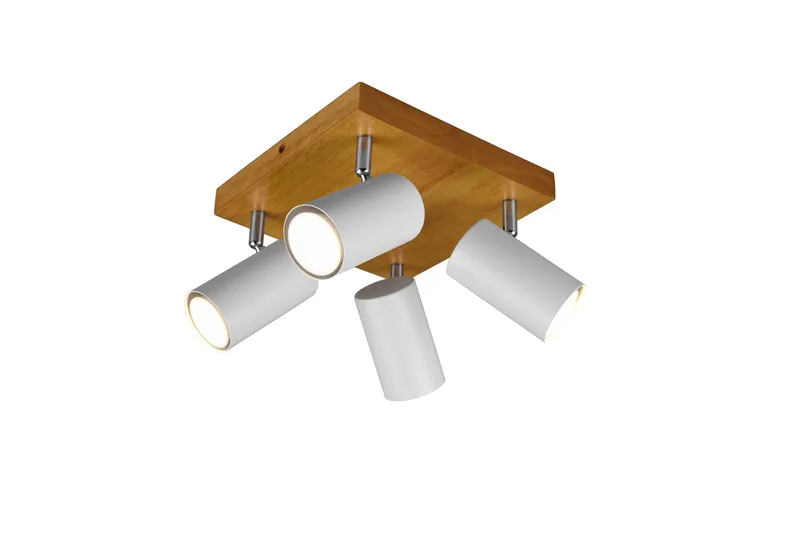 Marley spot 4L GU10 mattvit/ trä, Matt vit/Trä