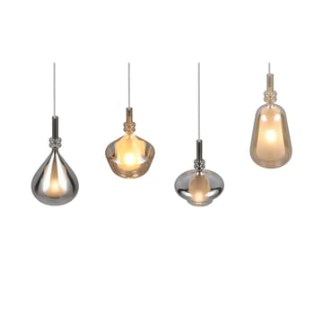 Pendel TRIO Aldea - 4 lampor, Bärnsten/Kromad - Products - Belysning - Lampor & belysning inomhus - Taklampa & takbelysning - Kökslampa & taklampa kök