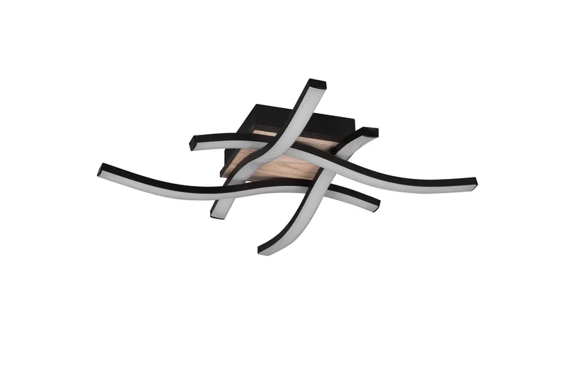 Route LED Taklampa 4L mattsvart/ trä - Matt svart/Trä - Products - Belysning - Lampor & belysning inomhus - Taklampa & takbelysning - Takplafond