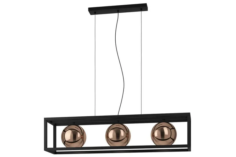 Takpendel Eglo Cordoba Svart/Koppar Ram med 3 Lampor