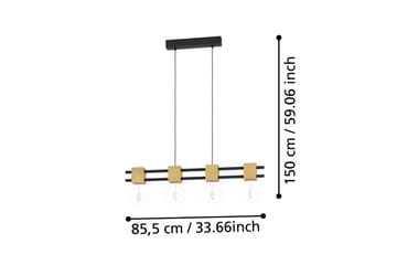 Takpendel Eglo Levantara Svart/Trä med 4 Lampor - Products - Belysning - Lampor & belysning inomhus - Taklampa & takbelysning - Pendellampa & hänglampa