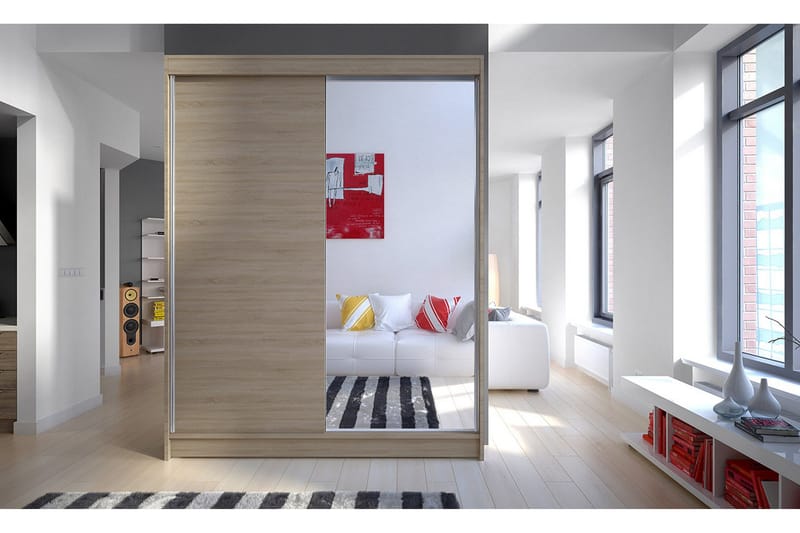 Camino Garderob 150x58x200 cm LED-belysning - Brun - Products - Förvaring - Garderober & garderobssystem