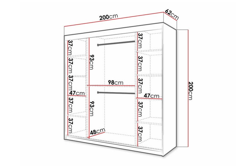 Dunvegan Garderob m. Spegel - Vit - Products - Förvaring - Garderober & garderobssystem