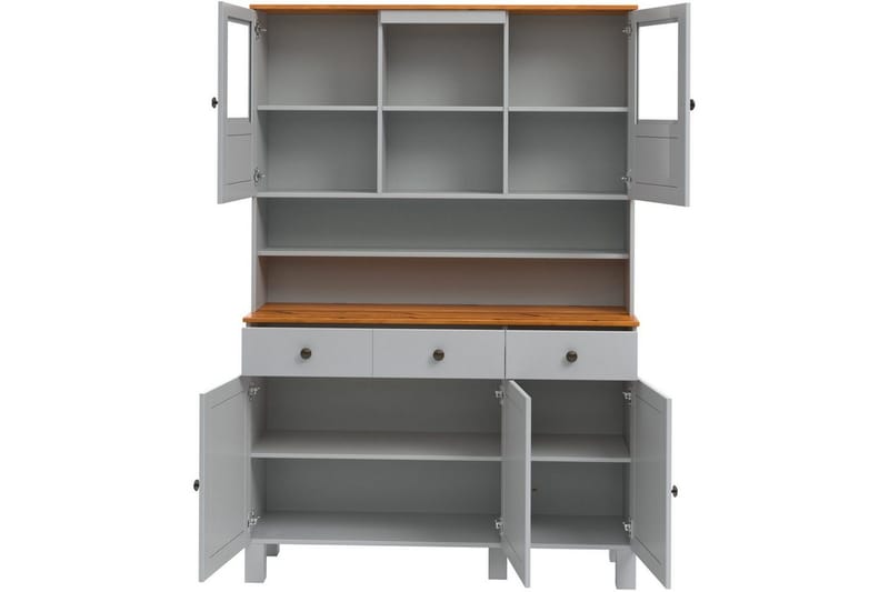 Alby Byrå med Överskåp 125x38 cm - Grå - Products - Förvaring - Förvaringsmöbler - Byrå