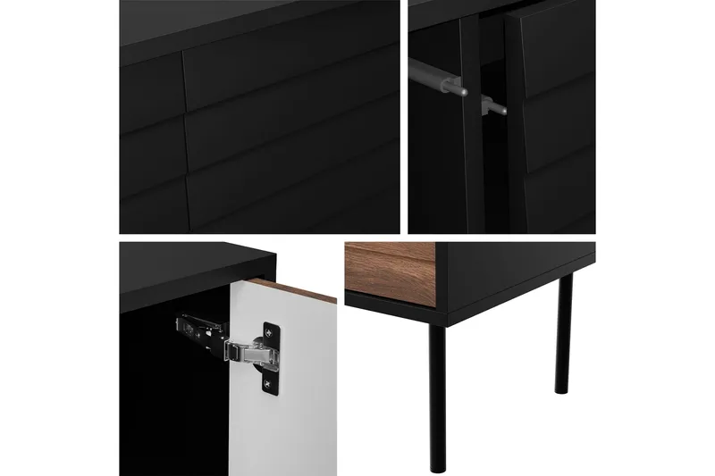 Belonger Byrå 120 cm - Svart/Valnöt - Products - Förvaring - Förvaringsmöbler - Byrå