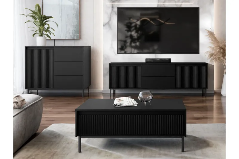Bjurholm Möbelset För Vardagsrum - Svart - Products - Förvaring - Förvaringsmöbler - Möbelset för vardagsrum