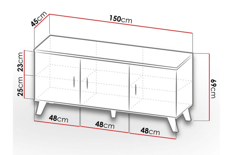Kardos Byrå 45x150 cm - Natur/Svart - Products - Förvaring - Förvaringsmöbler - Byrå - Hallbyrå