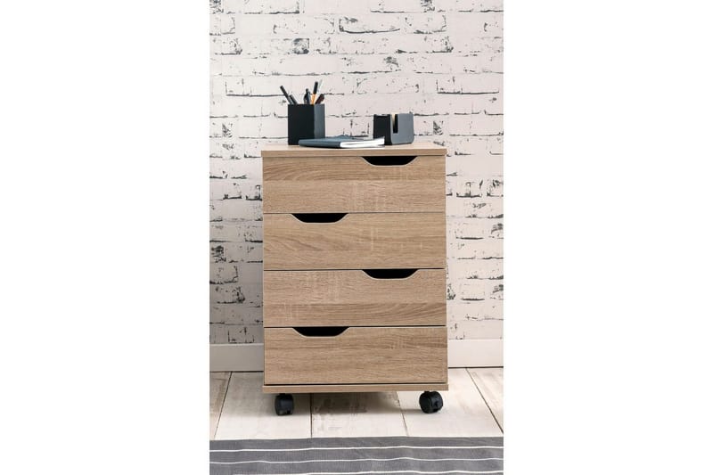 Rullkontejner Wohnling 4 lådor i foliebelagd spånskiva med hjul, modern - Products - Förvaring - Förvaringsmöbler - Byrå - Hurts