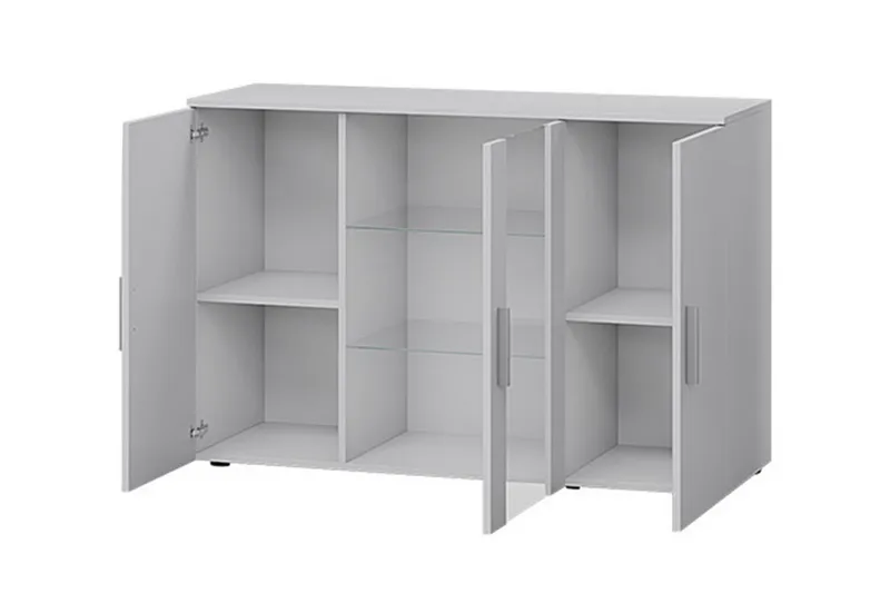 Soho Byrå 41x120 cm LED-belysning - Ek/Svart/Vit/Vit LED - Products - Förvaring - Förvaringsmöbler - Byrå - Hallbyrå