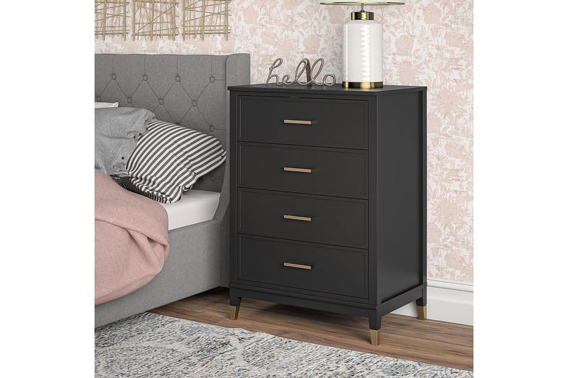 Westerleigh Byrå 76x50 cm Svart/Guld - CosmoLiving - Products - Förvaring - Förvaringsmöbler - Byrå - Hallbyrå