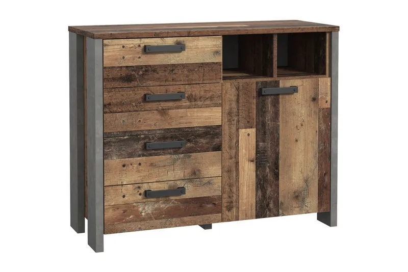 Cadle Byrå 107 cm, Brun/Grå