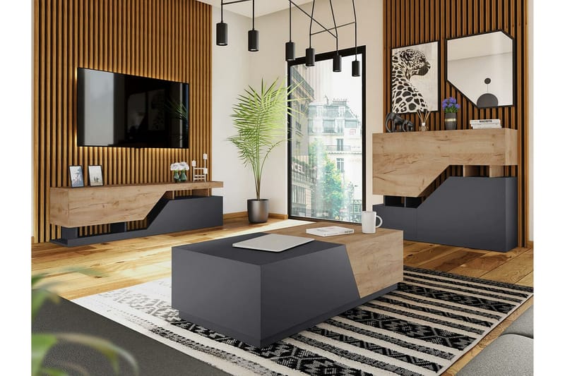 Carbost Möbelset För Vardagsrum Anthracite - Products - Förvaring - Förvaringsmöbler - Möbelset för vardagsrum