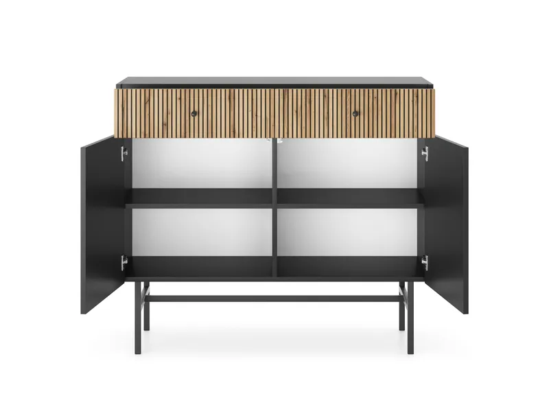 Francisca Byrå 104 cm - Svart/Ek - Products - Förvaring - Förvaringsmöbler - Byrå