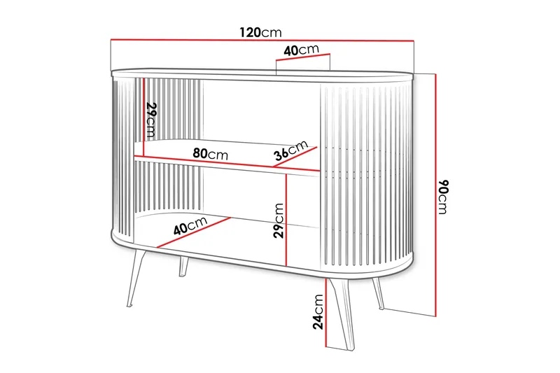 Galia Skänk 120x40 cm - Rosa/Svart - Products - Förvaring - Förvaringsmöbler - Sideboard & skänk