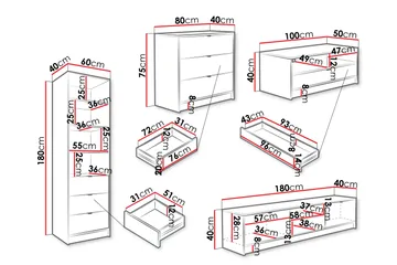 Gudelia Möbelset För Vardagsrum - Beige - Products - Förvaring - Förvaringsmöbler - Möbelset för vardagsrum