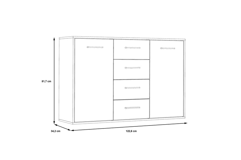 Haba Sk änk 34x123 cm - Brun/Vit - Products - Förvaring - Förvaringsmöbler - Sideboard & skänk