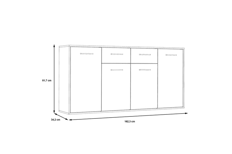 Haba Sk änk 34x162 cm - Brun/Vit - Products - Förvaring - Förvaringsmöbler - Sideboard & skänk