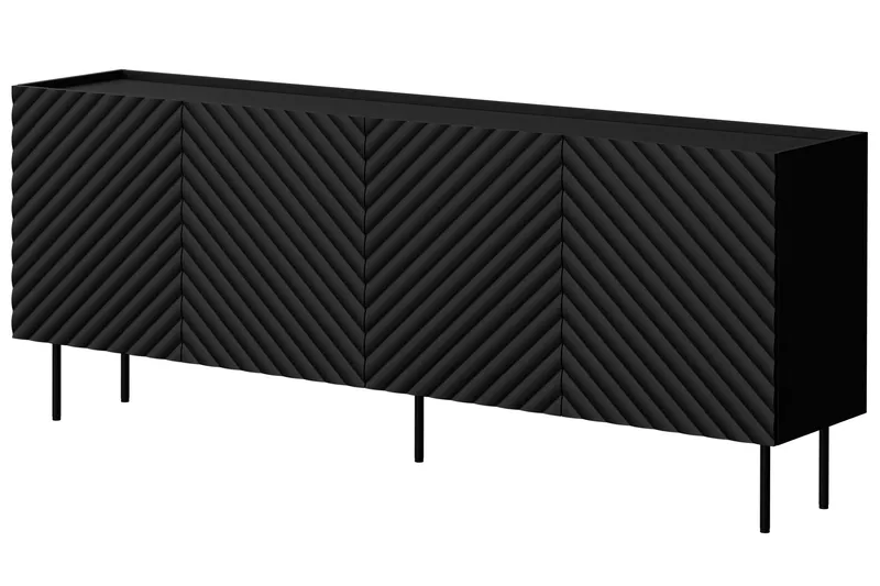 Munkedal Byrå 200 cm, Svart