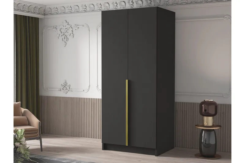 Julissa Garderob 100 cm - Svart/Guld - Products - Förvaring - Garderober & garderobssystem - Garderobsskåp