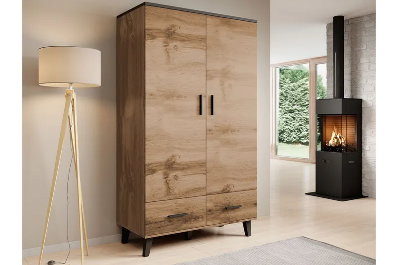 Kardos Garderob 110 cm - Natur/Svart - Products - Förvaring - Garderober & garderobssystem - Garderobsskåp