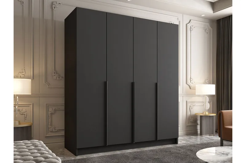 Vadstena Garderob 200 cm - Svart - Products - Förvaring - Garderober & garderobssystem - Garderobsskåp