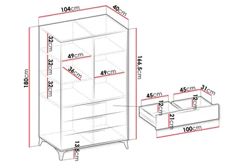 Vemdalen Garderob 104 cm - Sand beige - Products - Förvaring - Garderober & garderobssystem - Garderobsskåp