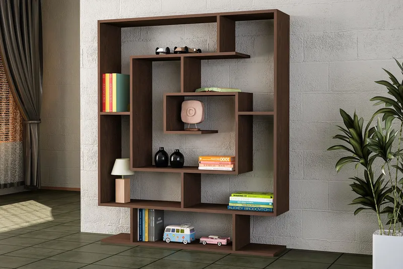 Asillane Bokhylla Labyrint - Valnöt - Products - Förvaring - Hylla - Bokhylla