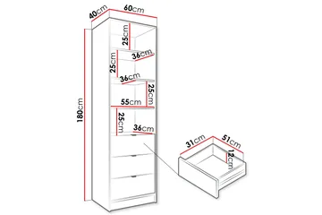 Gudelia Bokhylla 60x40 cm - Vit - Products - F örvaring - Hylla - Bokhylla