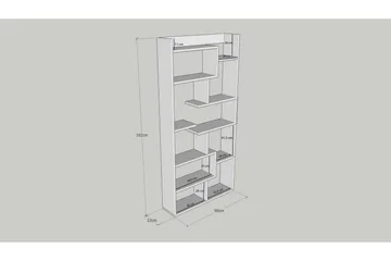 Keralia Bokhylla 90x22 cm 5 Hyllor - Natur - Products - Förvaring - Hylla - Bokhylla