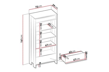 Rathmore Bokhylla 72x39 cm - Svart - Products - Förvaring - Hylla - Bokhylla
