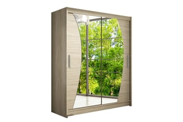 Leila Garderob 150 cm Skjutdörrar Böjd Spegel - Ek/Spegel - Products - Förvaring - Garderober & garderobssystem