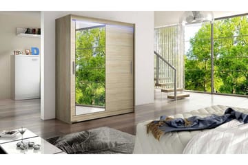 Leila Garderob med Spegel 150x200 cm - Beige - Products - Förvaring - Garderober & garderobssystem