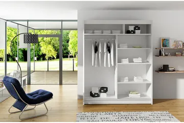 Leila Garderob Smal Skjutdörrar Smal Delad Spegel - Svart - Products - Förvaring - Garderober & garderobssystem