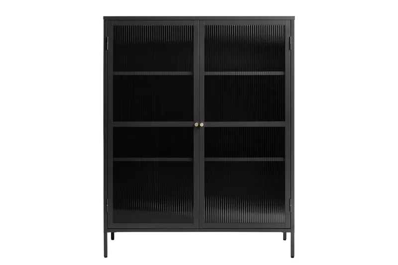 Anatole Vitrinskåp 25 cm djup 111 cm bred 140 cm hög Metall, Svart