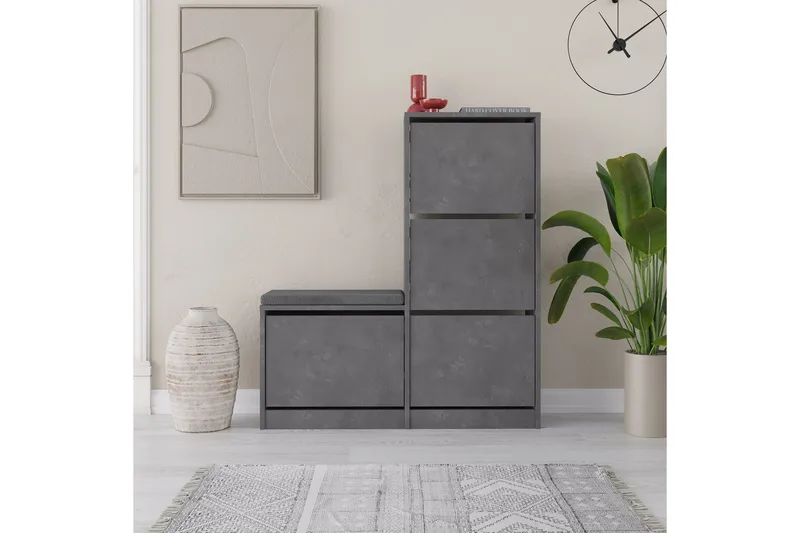 Dude Skoskåp 105 cm - Grå - Products - Förvaring - Skåp - Förvaringsskåp