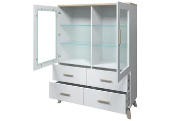 Kardos Vitrinskåp 45x120 cm - Natur/Svart - Products - Förvaring - Skåp - Vitrinskåp