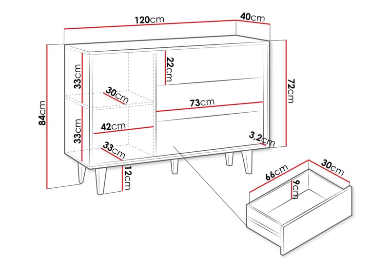 Kintore Highboard - Brun - Products - Förvaring - Skåp - Förvaringsskåp