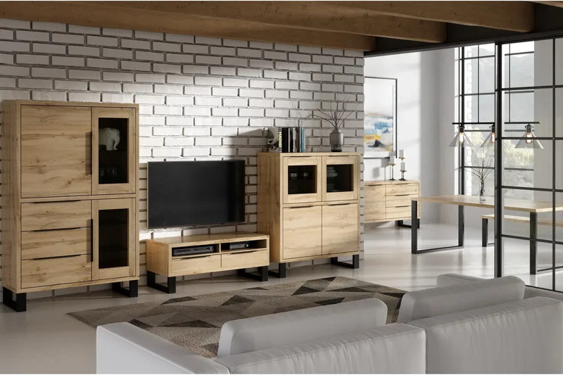 Maricruz Vitrinskåp 45 cm djup 120 cm bred 190 cm hög Trä - Trä - Products - Förvaring - Skåp - Vitrinskåp