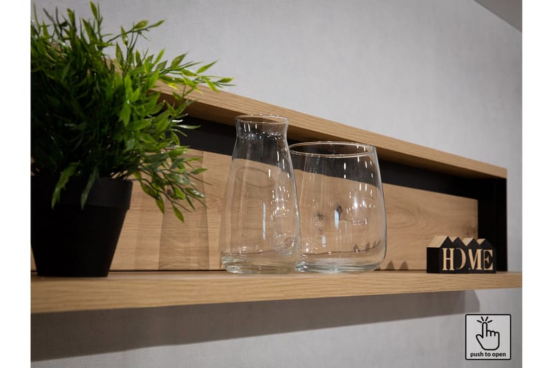 Quant Vitrinskåp 41 cm djup 110 cm bred 140 cm hög Trä - Ek/Svart - Products - Förvaring - Skåp - Vitrinskåp