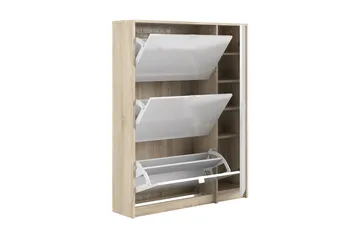 Shoey Skoskåp 3 Fack - Trä/natur/Vit - Products - Förvaring - Skåp - Förvaringsskåp