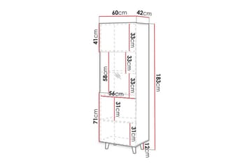 Strontian Vitrinskåp 183 cm Scandinavian Choice Anthracite/Black - Products - Förvaring - Skåp - Vitrinskåp