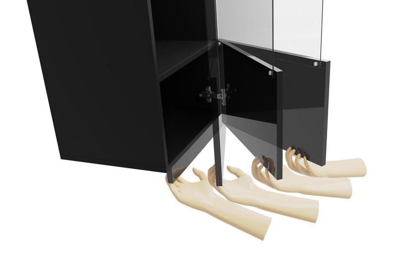 Tessan Vitrinskåp 45x117 cm - Svart - Products - Förvaring - Skåp - Vitrinskåp