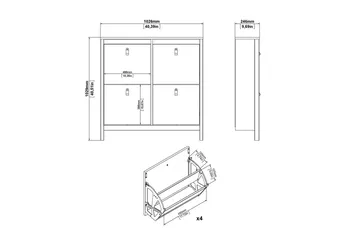 Vallvidera Skoskåp 102,6 cm - Svart - Products - Förvaring - Skåp - Förvaringsskåp