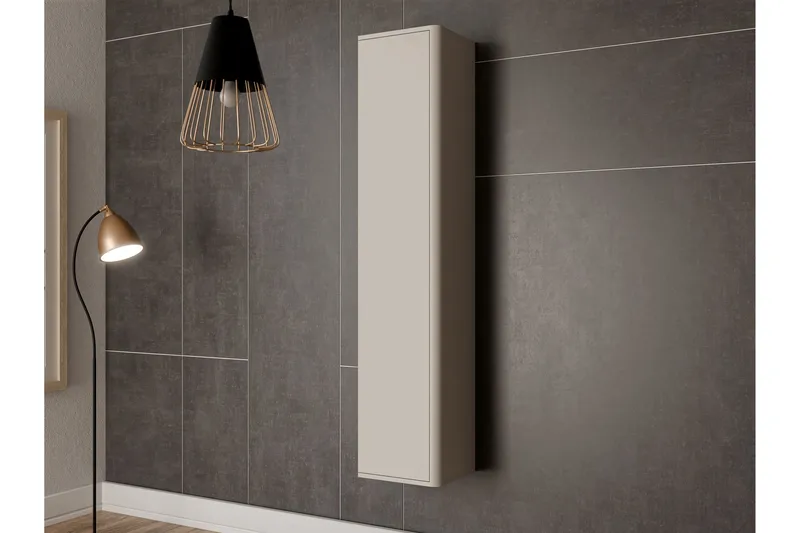 Zalricus Vitrinskåp 36x164 cm - Beige - Products - Förvaring - Skåp - Vitrinskåp