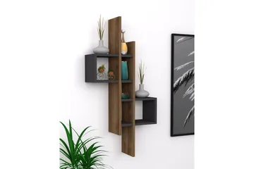 Estetal Vägghylla 54x20 cm 8 Hyllor - Natur/Antracit - Products - Förvaring - Småförvaring - Väggförvaring