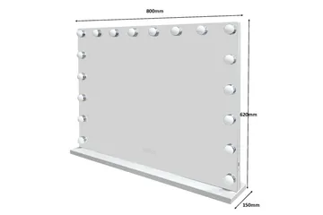 Glow Stor sminkspegel 80 cm med belysning lampor - Hollywood spegel med USB-charging - Vit - Products - Inredning - Spegel - Sminkspegel