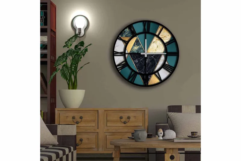 Diyadin Dekorklocka 50 cm Rund - Flerfärgad - Products - Inredning - Väggdekor - Väggklocka & väggur