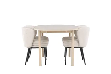 Andy Matgrupp 180 cm Oval med 4 Agnes stolar - Whitewash/Vit - Products - Möbler - Bord & matgrupp - Matgrupp